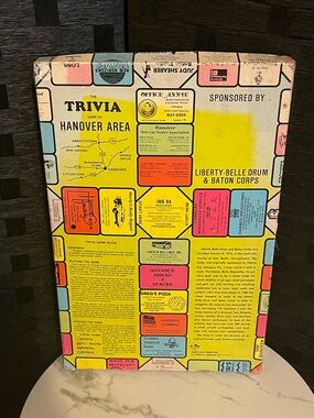 THE TRIVIA GAME OF Hanover  Vtg 1986 Reading Jaycees Board Game Limited Release